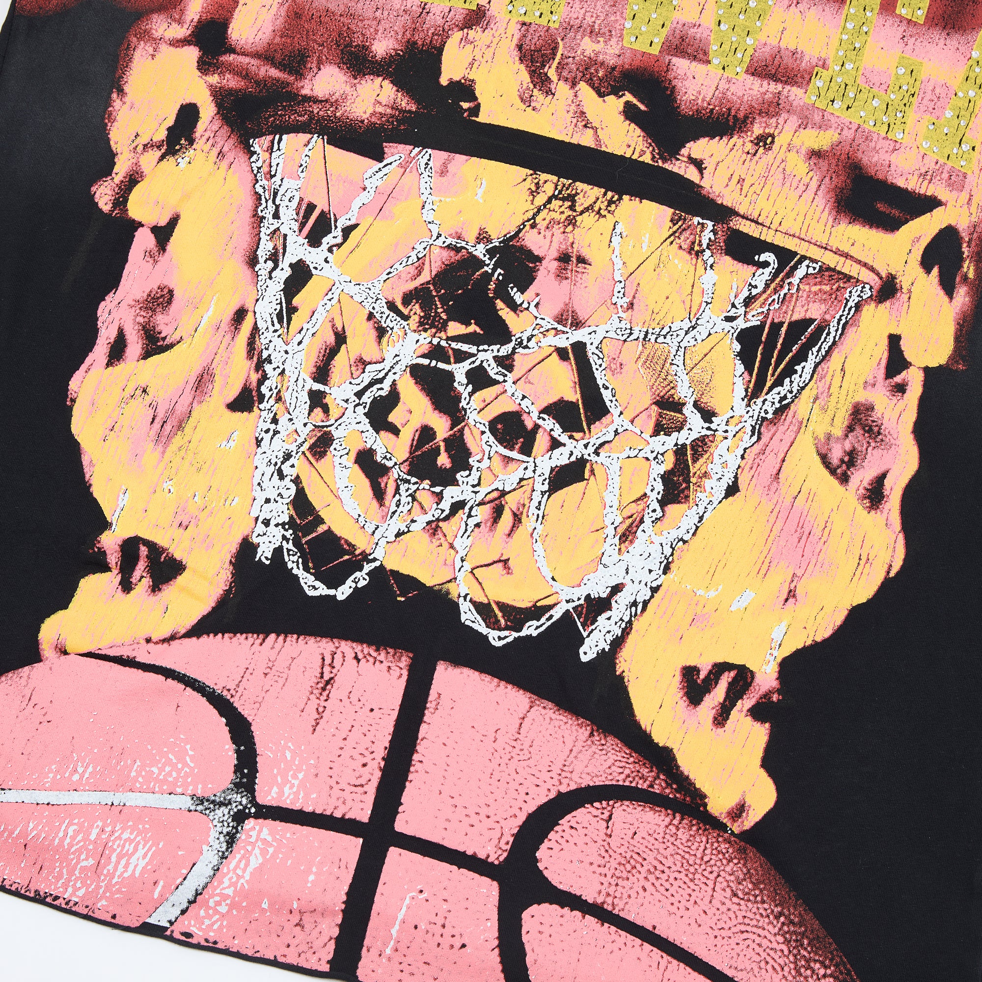 DUAAWEAR Flame Basketball Hoop Vintage Distressed Washed T-Shirt