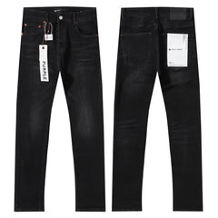 Purple‑Brand Black Gradient Whisker Straight Leg Jeans