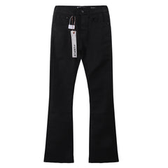 Purple‑Brand Solid Black Coated Flare Jeans