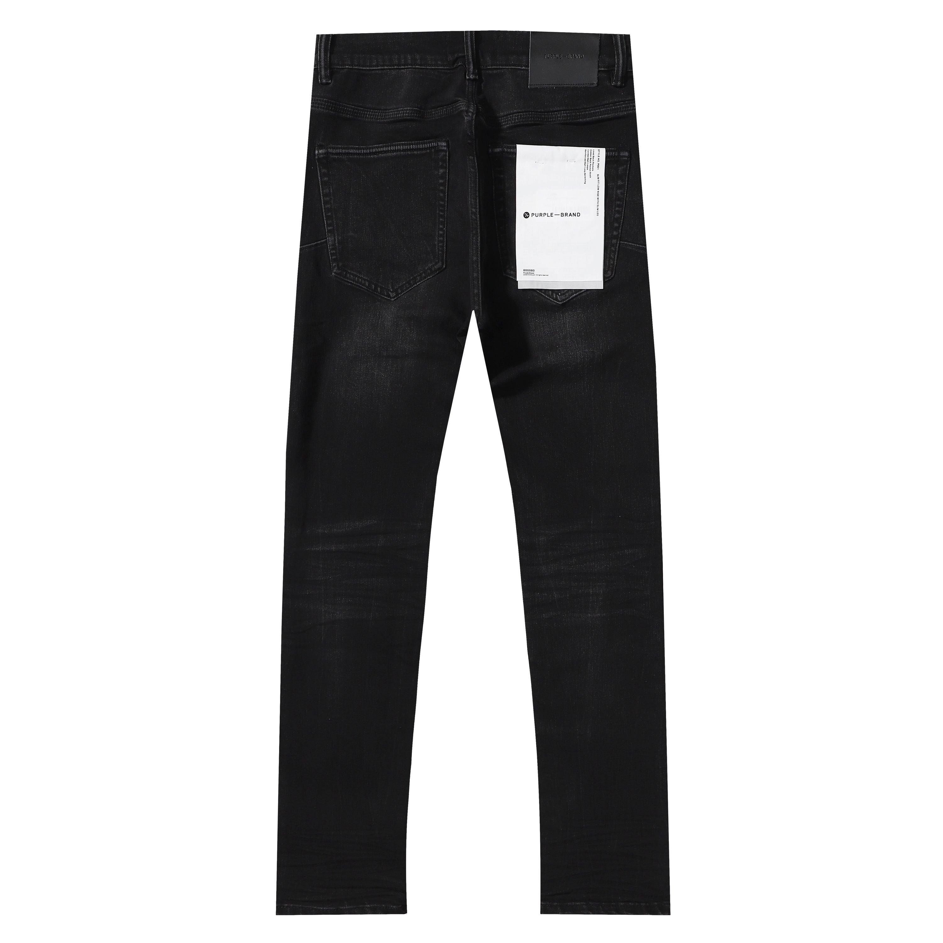 Purple‑Brand Black Gradient Whisker Straight Leg Jeans
