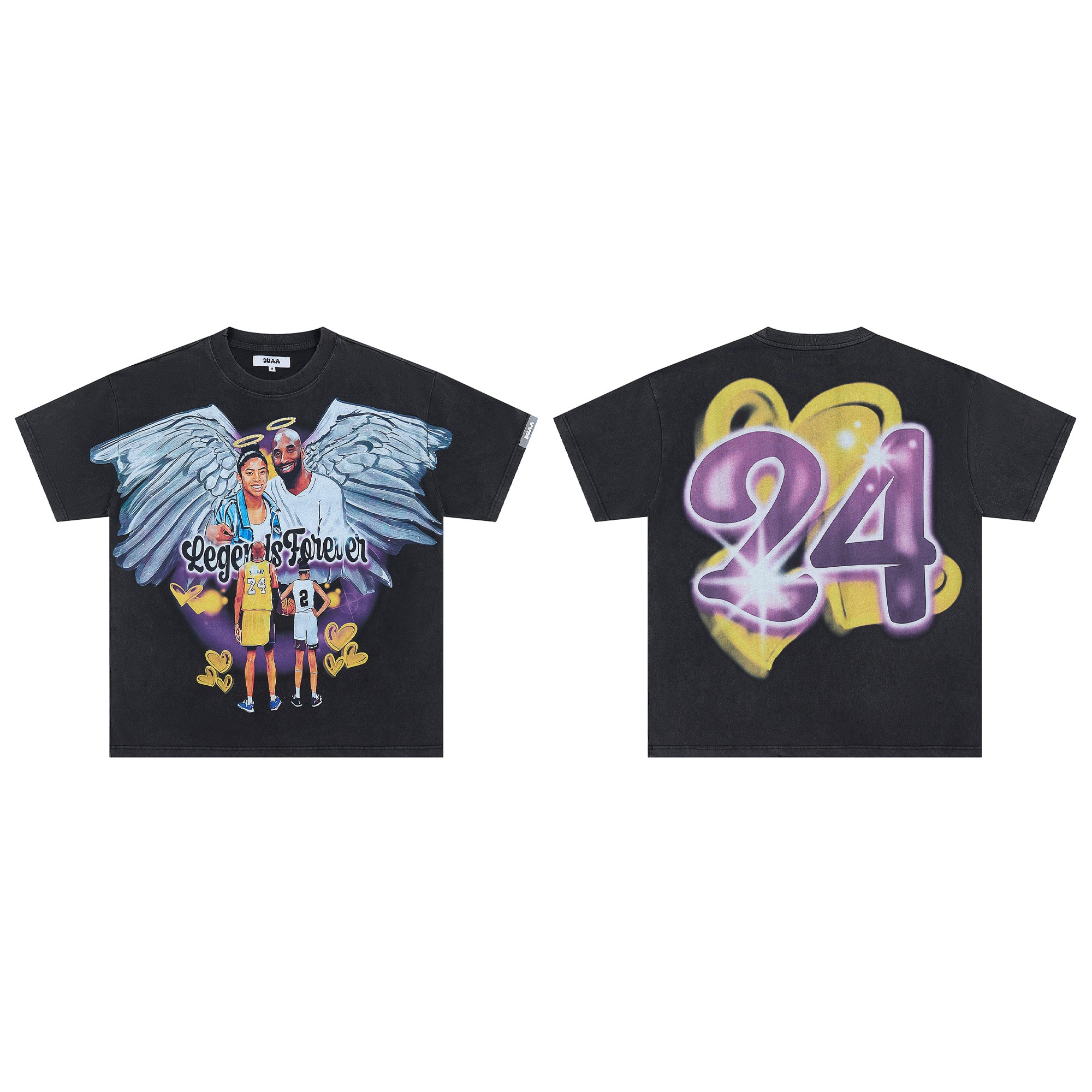 DUAA Legends Forever Kobe & Gigi Angel 24 Vintage Washed T-Shirt