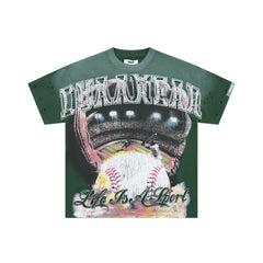 DUAA DUMAAWEAR Baseball Stadium Vintage Distressed Washed T-Shirt