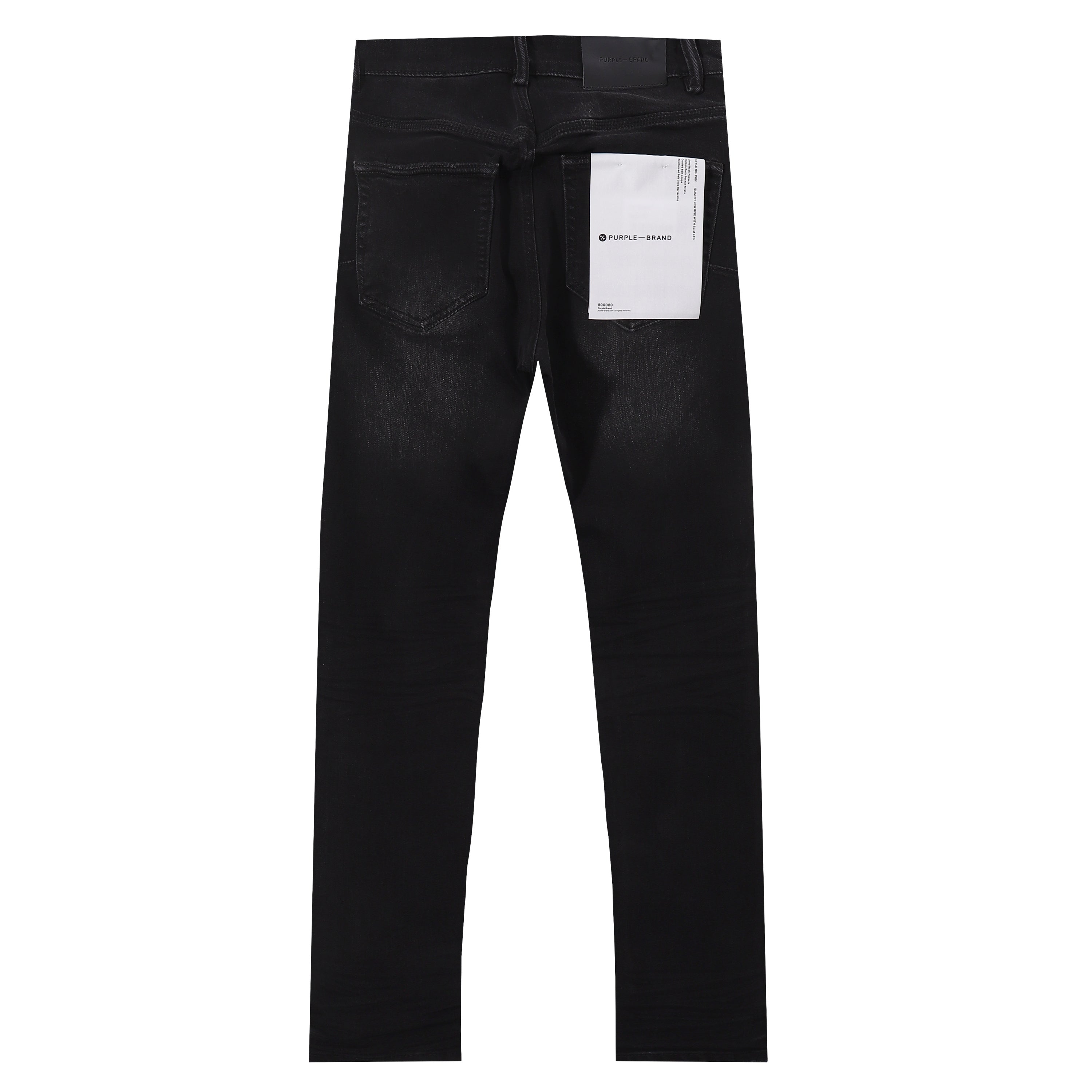 Purple‑Brand Black Shadow Whisker Wash Straight Leg Jeans