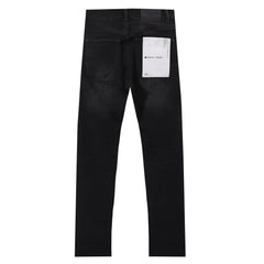 Purple‑Brand Black Shadow Whisker Wash Straight Leg Jeans
