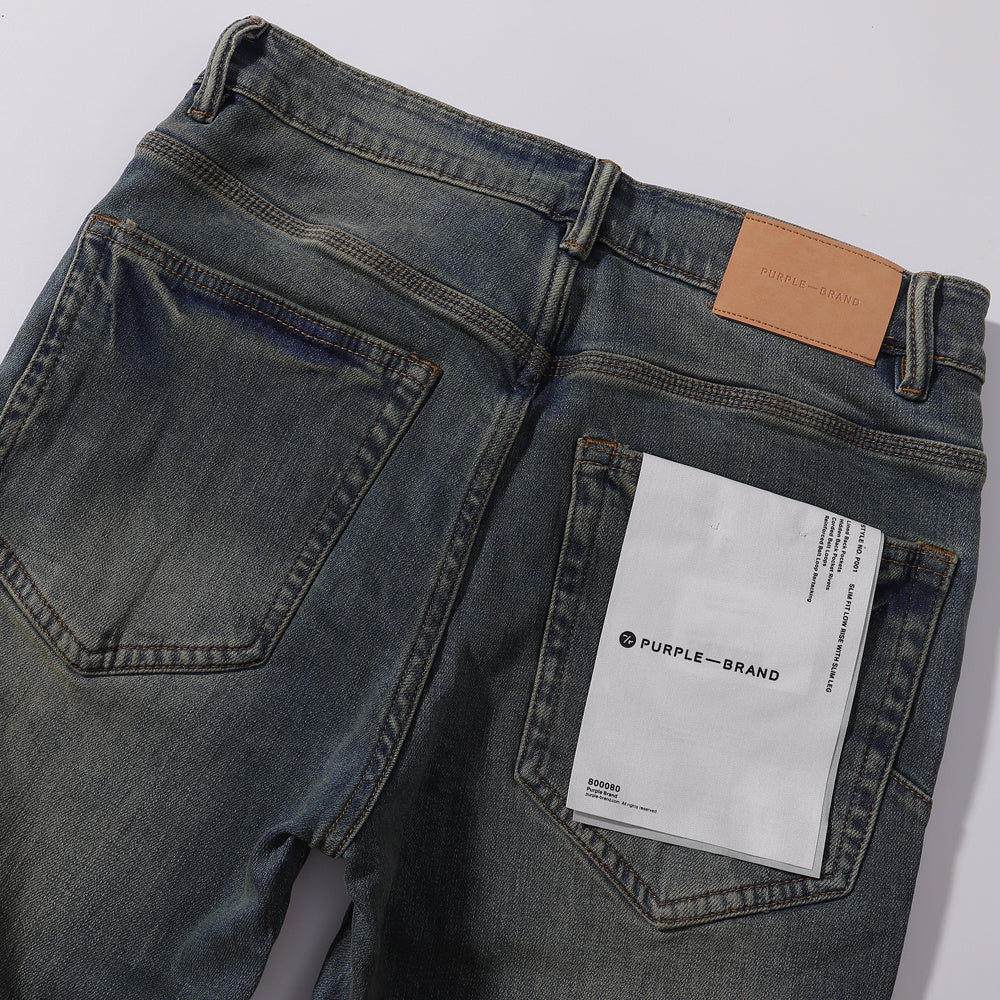 Purple‑Brand Dark Retro Faded Straight Leg Jeans