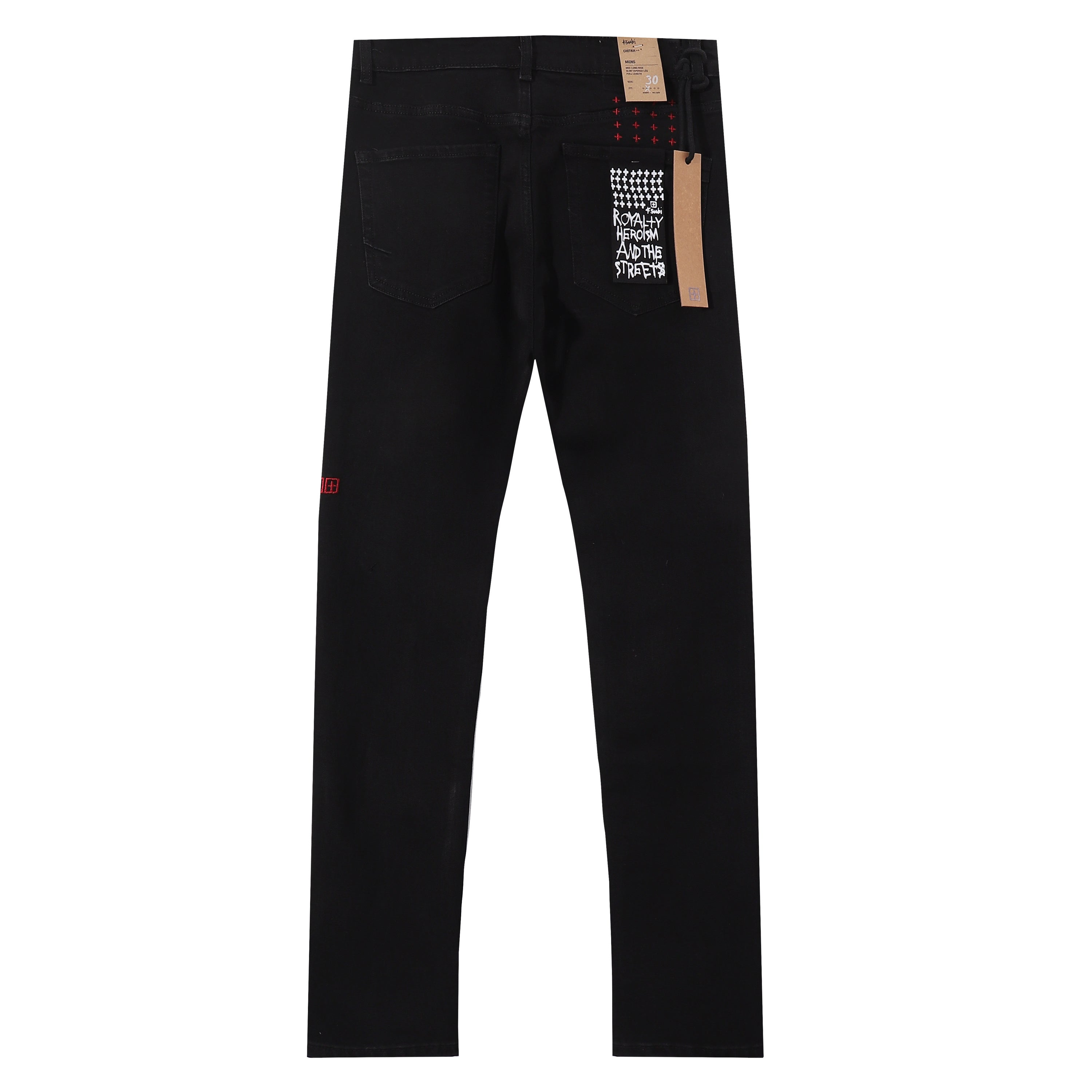 Ksubi Red KSUBI Letter Embroidery Solid Black Slim Jeans