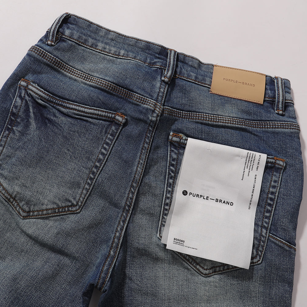 Purple‑Brand Vintage Blue Whisker Flare Jeans