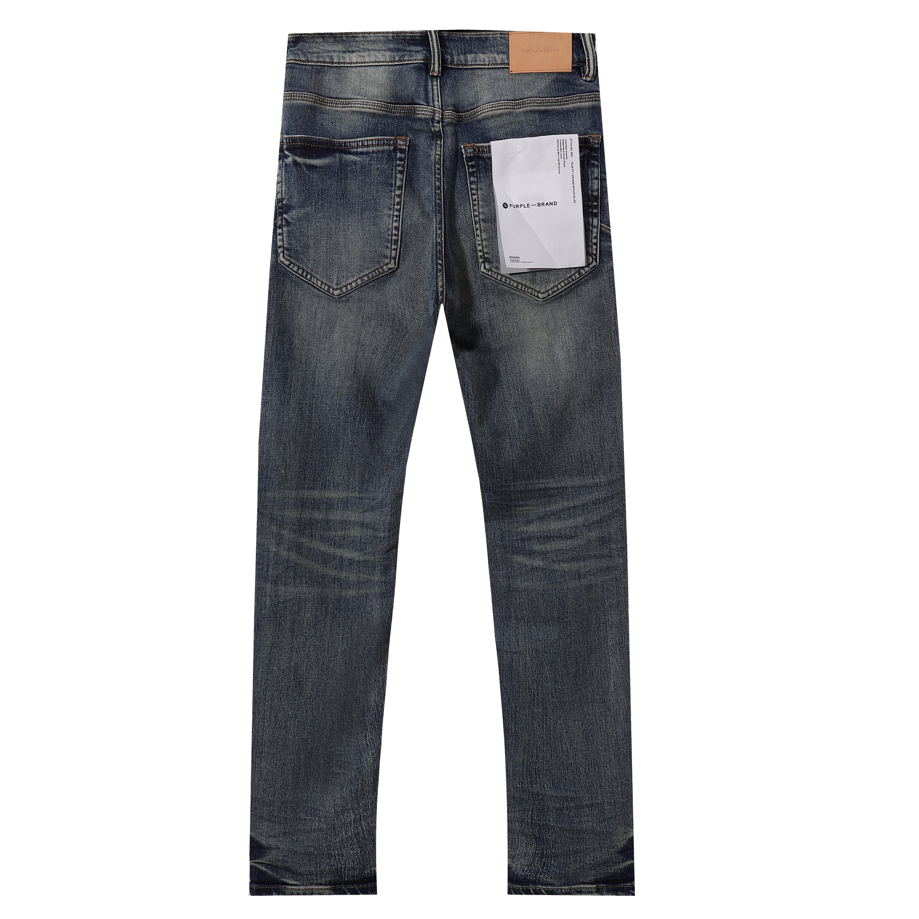 Purple‑Brand Mid‑Tone Vintage Whisker Straight Leg Jeans