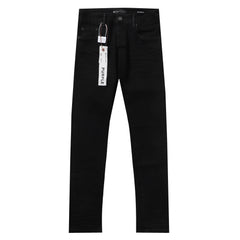 Purple‑Brand Solid Black Clean Straight Leg Denim Jeans