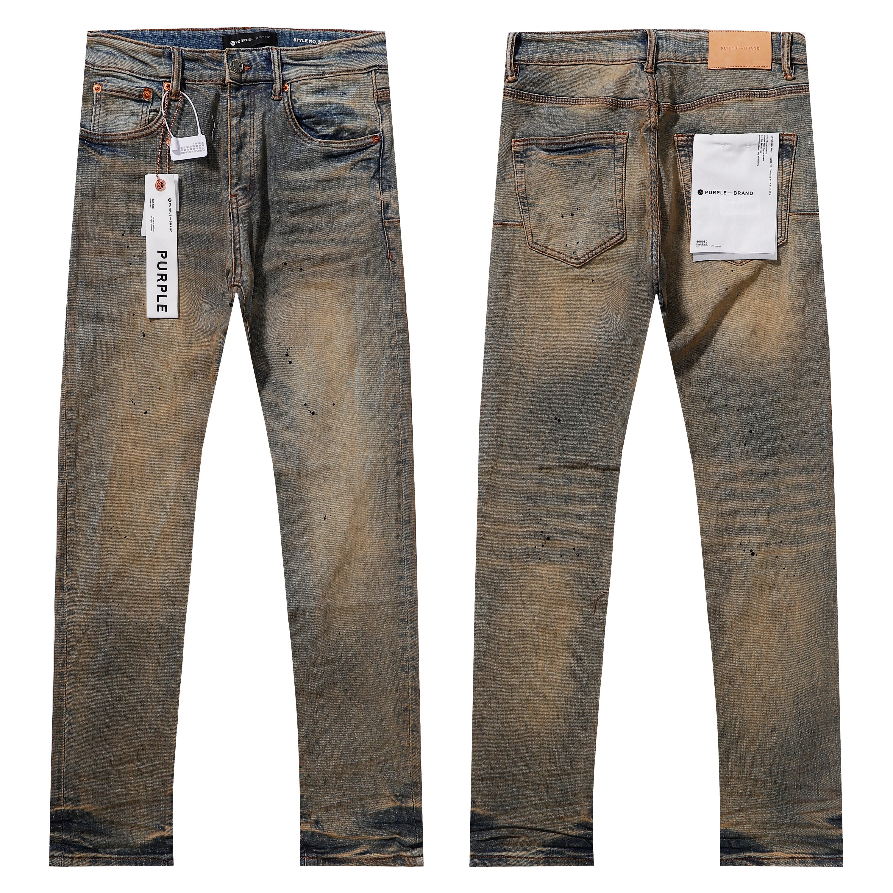 Purple‑Brand Vintage Paint Splatter Straight Leg Jeans