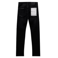 Purple‑Brand Black Wash Frayed Rip Paint Splatter Straight Leg Jeans