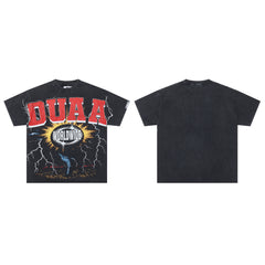 DUAA WORLDWIDE Lightning Vintage Black Washed T-Shirt