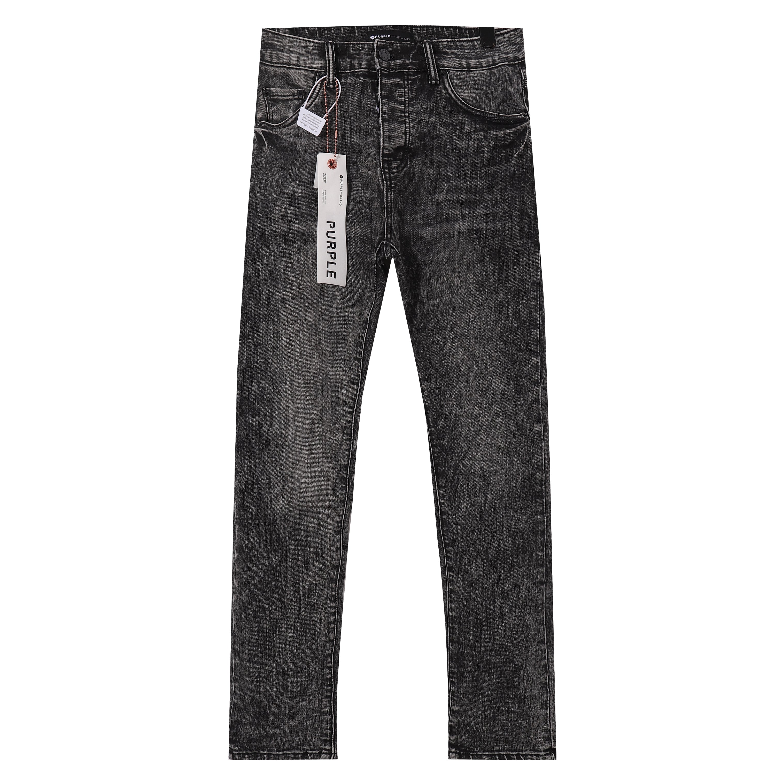 Purple‑Brand Black Acid Wash Straight Denim Jeans