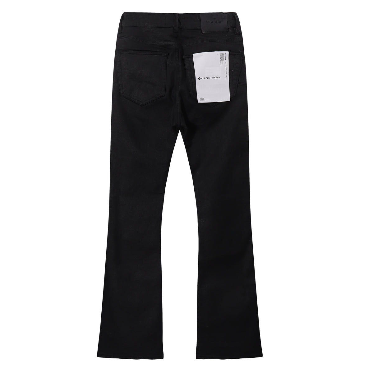 Purple‑Brand Solid Black Coated Flare Leg Jeans