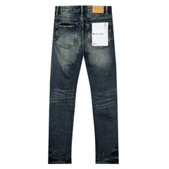 Purple‑Brand Vintage Full Crack Texture Straight Leg Jeans