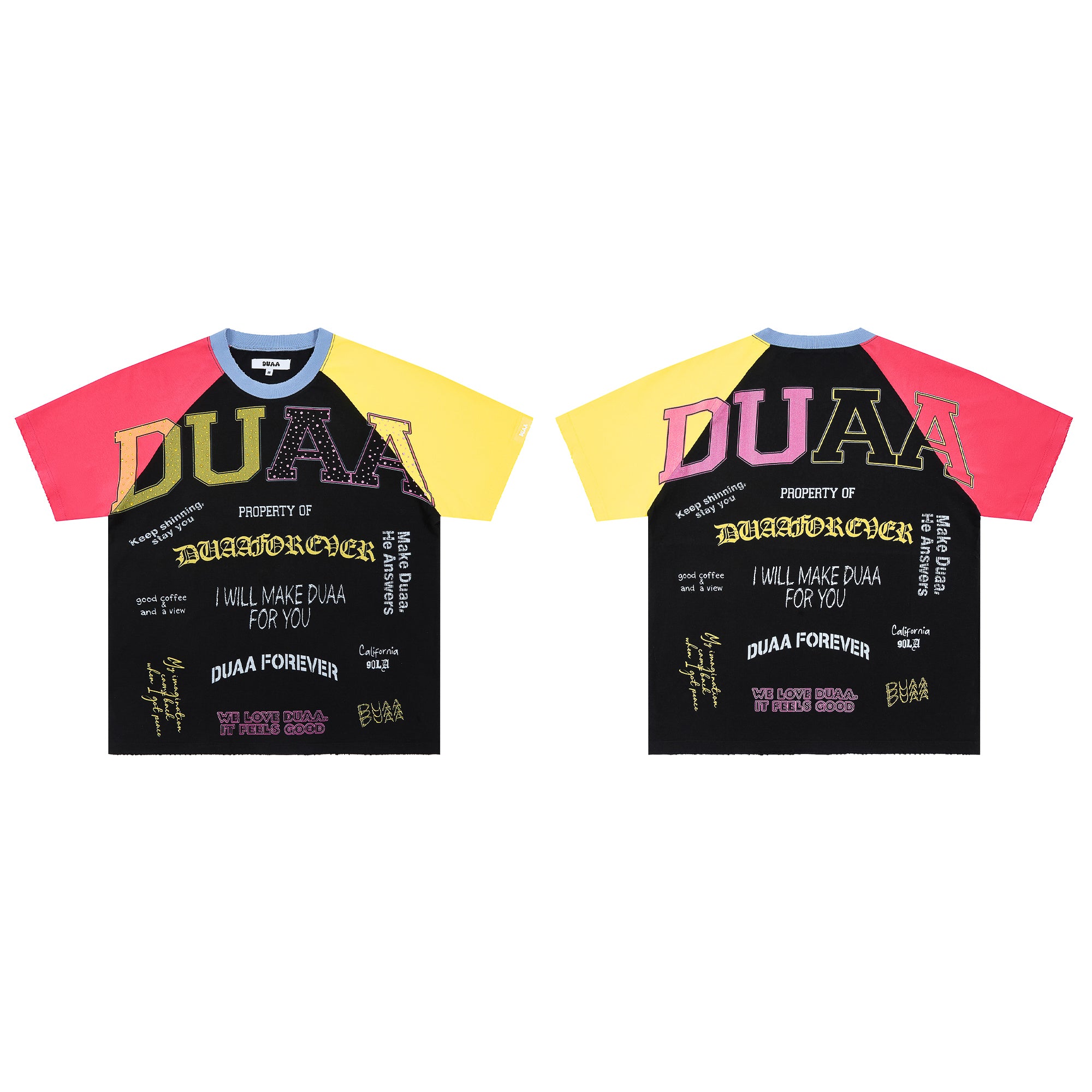 DUAA Forever Color Block Raglan Short Sleeve T-Shirt