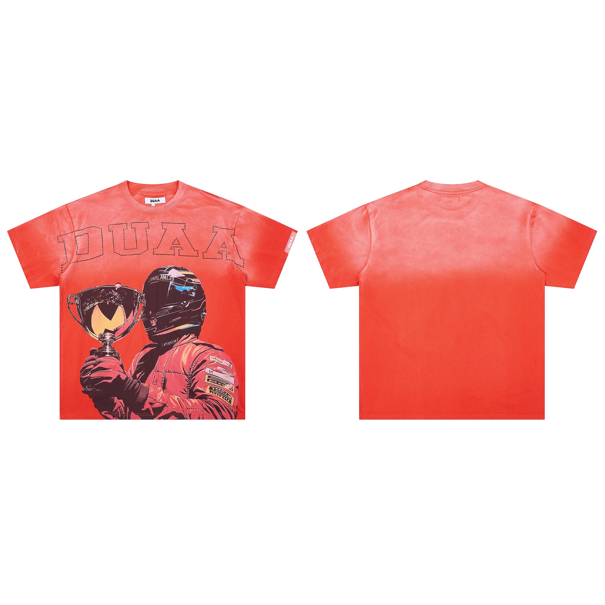 DUAA Racing Champion Trophy Vintage Red Washed T-Shirt