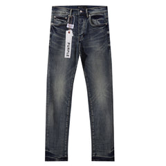 Purple‑Brand Mid‑Tone Vintage Whisker Straight Leg Jeans