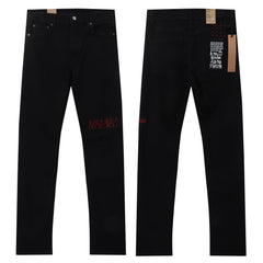 Ksubi Red Outline Logo Embroidered Black Slim Jeans