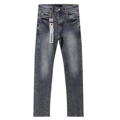 Purple‑Brand Full Rhinestone Embellished Straight Leg Jeans