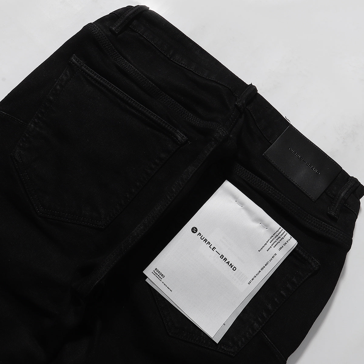Purple‑Brand Solid Black Clean Straight Leg Denim Jeans