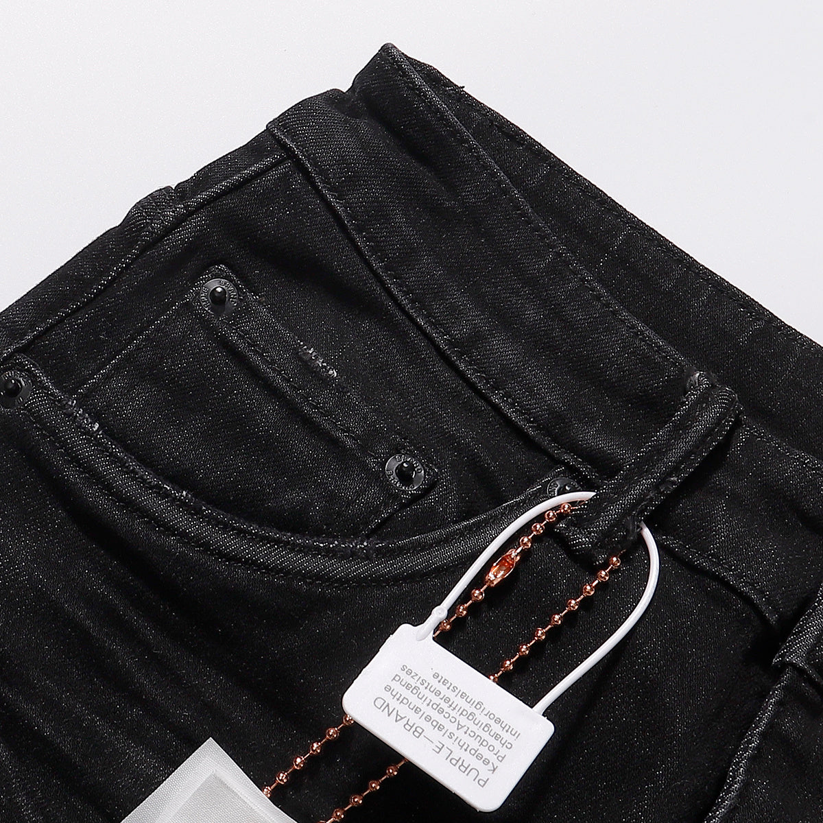 Purple‑Brand Black Wash Frayed Rip Paint Splatter Straight Leg Jeans